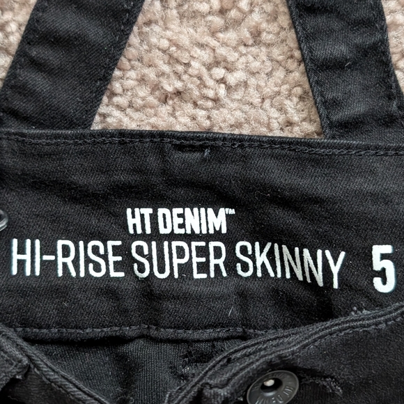 Hot Topic HT Denim Black Suspender Super Skinny Jeans Size 5 - Picture 5 of 12